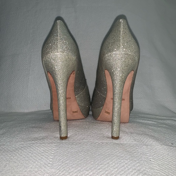 BCBGMAXAZRIA Silver Platform Pointed Stiletto - Picture 3 of 4